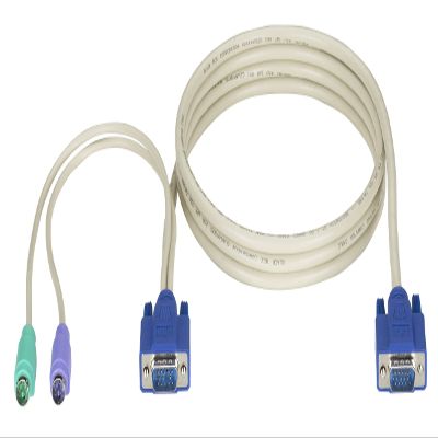 Black Box Keyboard/Video/Mouse (KVM) Cable - HD-15 (VGA) (M) to PS/2, HD-15 (VGA) (M) - 6 ft - for P/N: KV9208A, KV9216A, KV9304A-R2, KV9308A-R2, KV9316A-R2, KV9404A, KV9408A, KV9416A