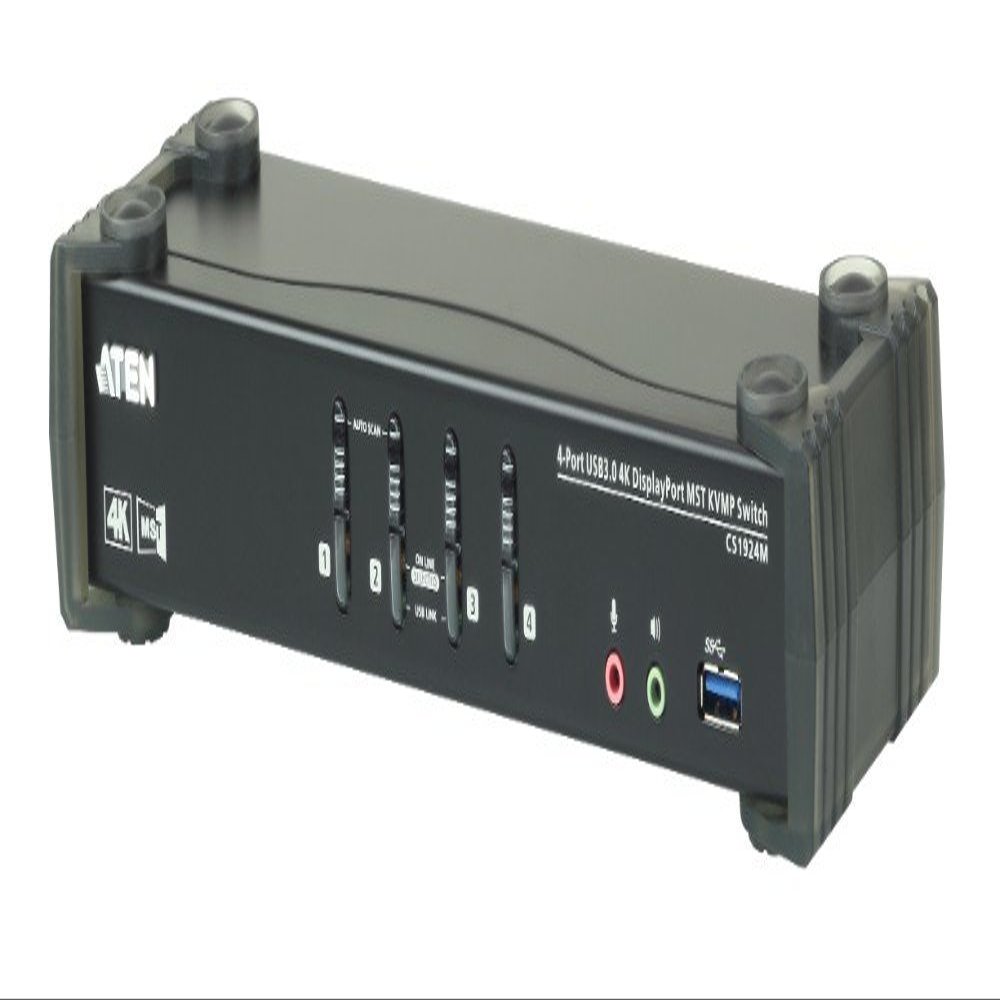ATEN 4-Port USB 3.0 4K DisplayPort MST KVMP Switch (Cables Included) UK | #1 KVM Market Leader