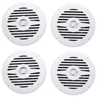 Rockville MS525W 5.25-in 400 Watt Waterproof Marine Boat Speakers 2-Way White, UV Resistant, Rust Proof, for Hot Tub, 4-Piece