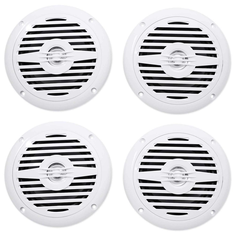 Rockville MS525W 5.25-in 400 Watt Waterproof Marine Boat Speakers 2-Way White, UV Resistant, Rust Proof, for Hot Tub, 4-Piece