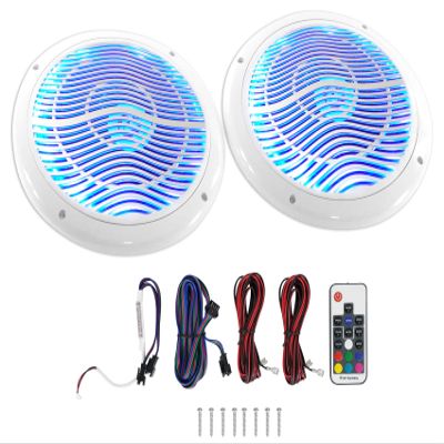 2 RockvilIe RMC65LW 6.5" 600w White Waterproof Hot Tub Speakers w/LED's+Remote