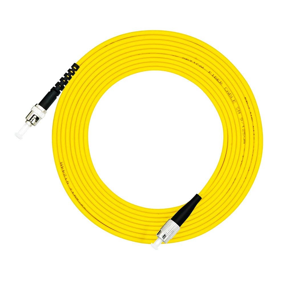 Jeirdus 10 Meters 33ft FC to ST Fiber Optic Cable Jumper Optical Patch Cord Simplex Single-Mode 9/125 FC-ST