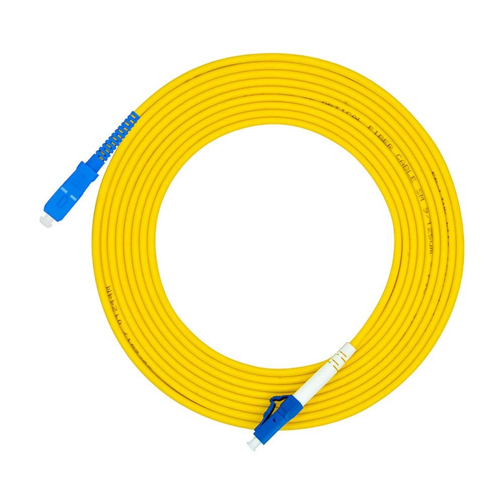 Jeirdus 2Meters 6ft LC to SC Fiber Optic Cable Jumper Optical Patch Cord Simplex Single-Mode 9/125 LC-SC