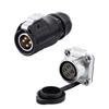 CNLINKO 4 Pin Power Industrial Circular Connector, Male Plug & Female Panel Mount Receptacles Socket Jack, Outdoor Waterproof IP67, Easy Plug and Pull, AC DC view 1