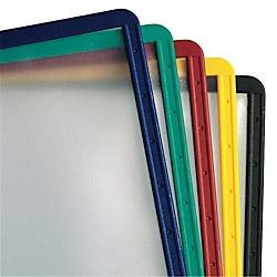 Durable InstaView Desktop Reference Replacement Sleeves, Assorted Colors, Pack of 5