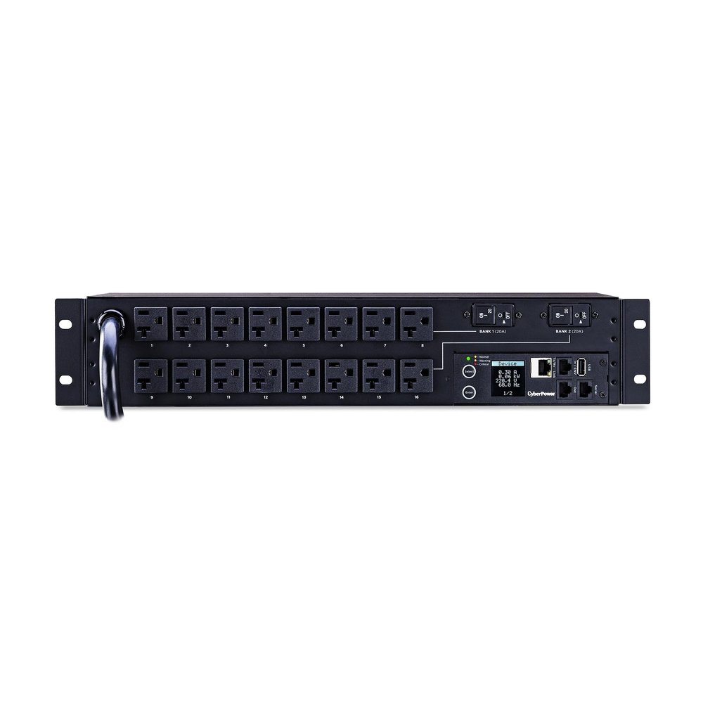 CyberPower PDU31003 Monitored PDU, 120V/30A, 16 Outlets, 2U Rackmount
