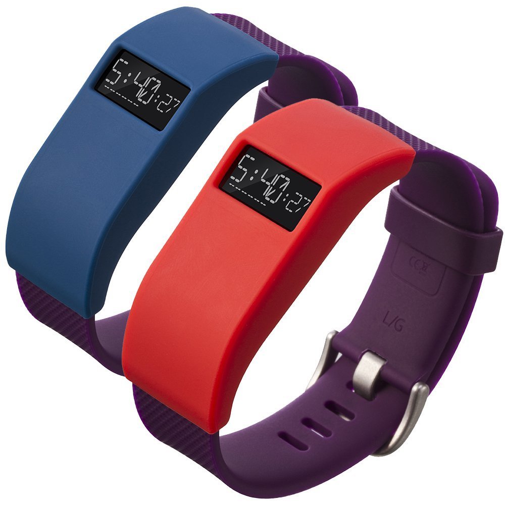 2pcs Replacement Band Cover for Fitbit Charge HR,Soft Silicone HR Protective Case Slim Design for Fitbit Charge HR (DarkBlue_Red)