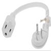 SF Cable 6ft 16/3 AWG Ultra Low Profile NEMA 5-15P Right Angle to NEMA 5-15R Power Cord, White view 2