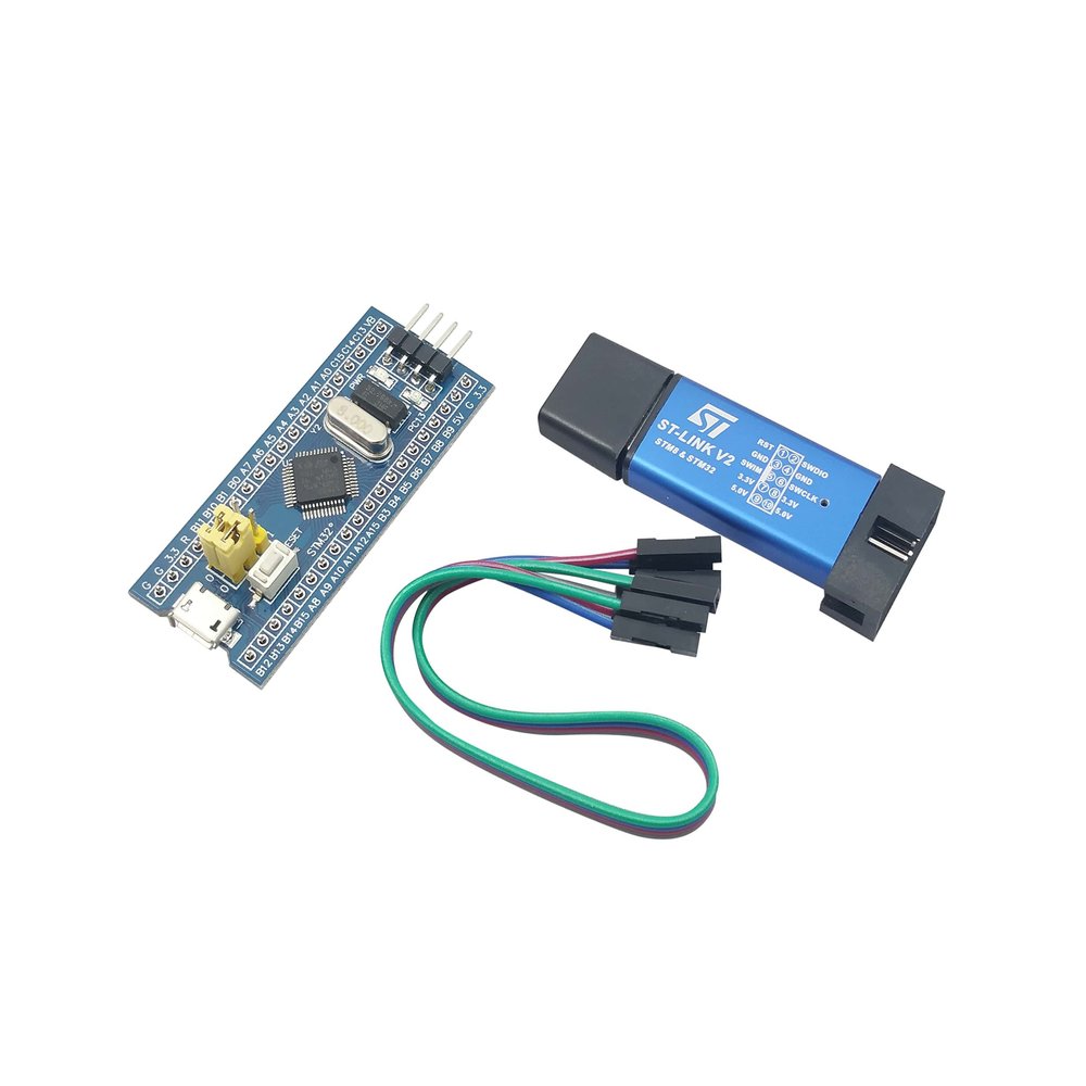 [initeq] STM32 ARM STM32F103C8T6 Blue Pill Minimum System Development Board with ST-Link V2 USB Programmer (1-Pack + ST-Link V2)