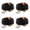 4 Pack 60Ft Serveillance Camera Cables, All in One Video and Power Extension Cables for CCTV Camera DVR Security Systems, Includes BNC Connectors view 1