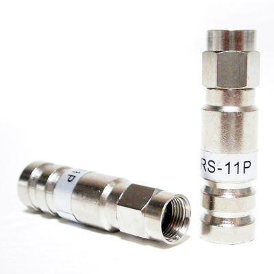 100 Pieces PCT-TRS-11P Universal RG11 Plenum Compression Connector Nickel Plated Brass Construction