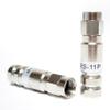 100 Pieces PCT-TRS-11P Universal RG11 Plenum Compression Connector Nickel Plated Brass Construction view 1
