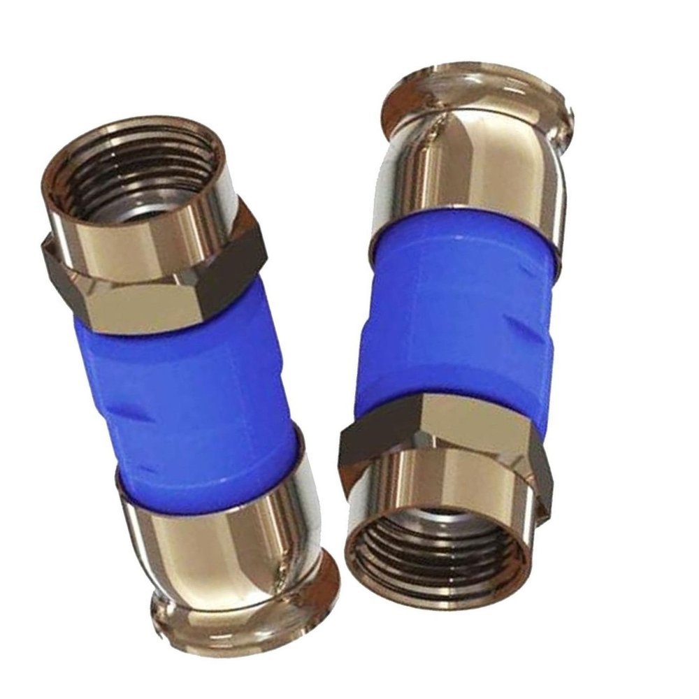 100 Pieces RG6 BELDEN SNSD6 Blue Snap-N-Seal Ultimate Coax Compression Connectors AT&T DIRECTV APPROVED Anti-Rust Nickel Coaxial Connectors 21mm Stroke Length