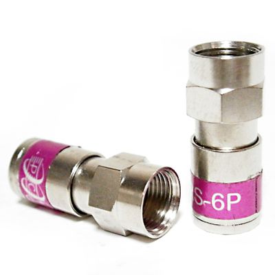 100 Pieces PCT-TRS-6P COAXIAL RG6 Fittings Plenum F connector CMP RATED COAX CONNECTOR