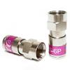 100 Pieces PCT-TRS-6P COAXIAL RG6 Fittings Plenum F connector CMP RATED COAX CONNECTOR view 1