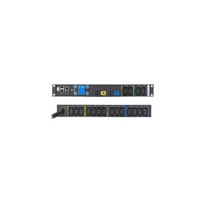 Eaton Metered Input Rack PDU, 1U, L6-30P Input, 10 ft Cord, Single-Phase, 200-240V, Outlets: (18) C13 Outlet Grip - NEMA L6-30P - 18 x IEC 60320 C13-230 V AC - 5760 W - Network (RJ-45) - 1U - Horizo