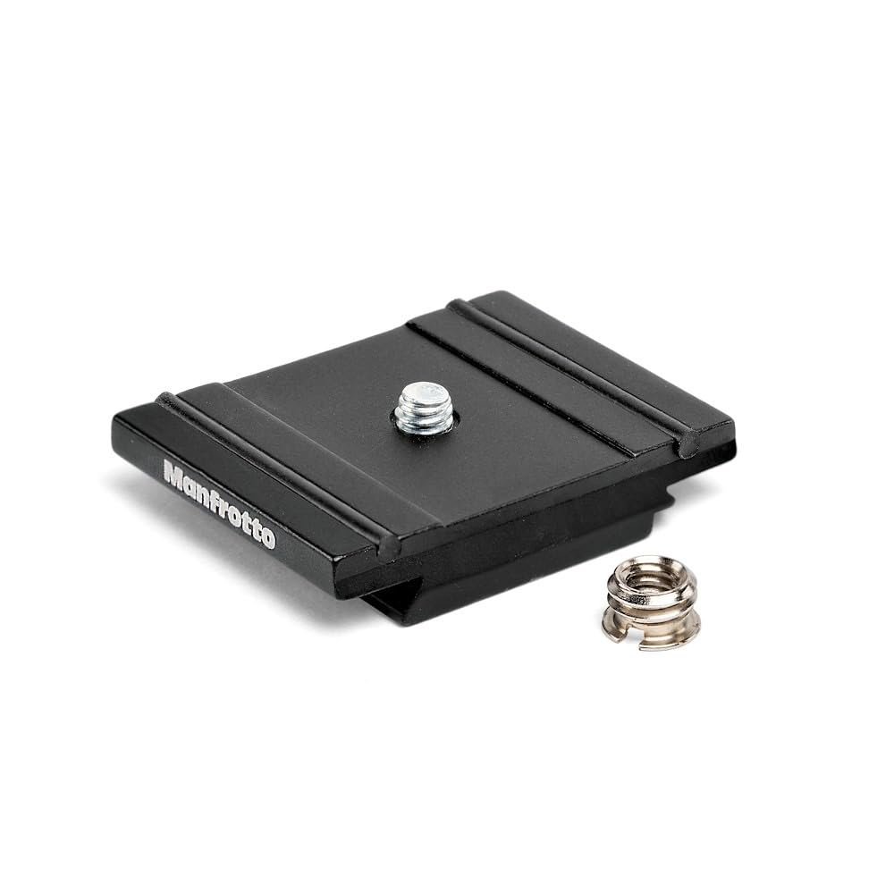 Manfrotto Quick Release Plate 200PL-PRO, Aluminium, Black, Compatible with Manfrotto RC2 & Arca-Swiss Heads, 1/4" & 3/8" Threaded, 10 kg Capacity