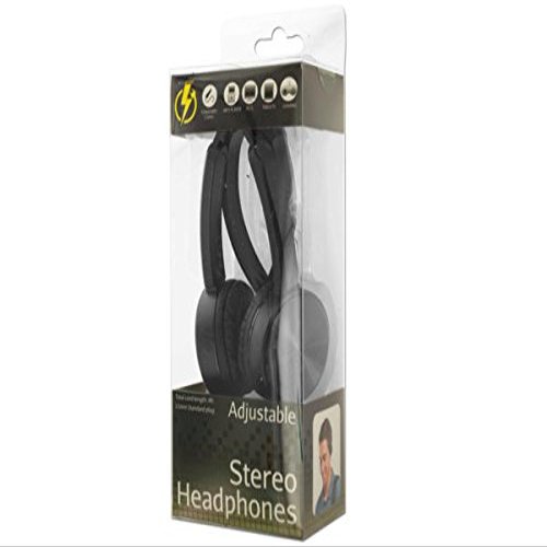 bulk buys Black Adjustable Stereo Headphones - Pack of 4