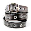 Black Leather Apple Watch Strap  Floral Engraved Wrap Band, Women's Apple Watch Strap, Series 1-10, Ultra 1-2, Handmade, Metallic view 3