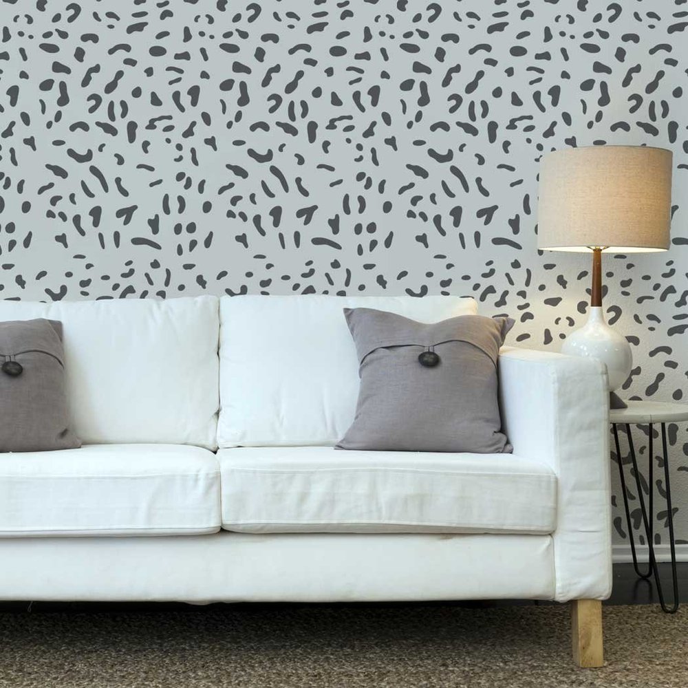 J BOUTIQUE STENCILS Cat Skin Allover Wall Stencil - Better Than Wallpaper Great for a Quick Home Improvement