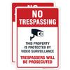 Video Surveillance No Trespassing Sign, CCTV Security Camera, view 1