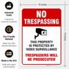 Video Surveillance No Trespassing Sign, CCTV Security Camera, view 3