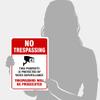 Video Surveillance No Trespassing Sign, CCTV Security Camera, view 4