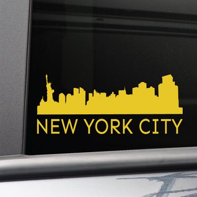 Nashville Decals New York City Vinyl Decal Laptop Car Truck Bumper Window Sticker, 8" x 2.75", Yellow