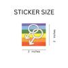250 Rainbow Male Sex Symbol Stickers for LGBTQ Awareness - Rainbow Square Shaped Flag Stickers - Great for Fundraising Events and Marches view 2