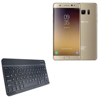 BoxWave Keyboard Compatible with Samsung Galaxy Note FE - SlimKeys Bluetooth Keyboard, Portable Thin with Chiclet-Style Keys - Jet Black