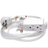 SF Cable 12Ft 16 AWG Grounded 3-Outlet Flat Angle Extension Power Cord, 13A, 125V, White - Compitable for Small Home/Office appliances view 1