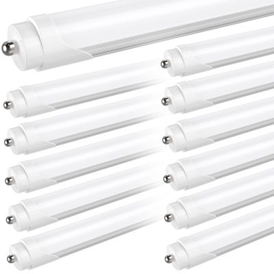 JESLED T8 T10 T12 8FT LED Tube Light Bulbs, 50W 6000LM, 5000K Daylight White, Single Pin Fa8 LED Replacement for Fluorescent Fixture, Frosted, Ballast Bypass, Warehouse Workshop Garage Lights 12-Pack