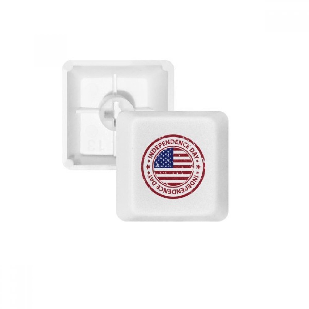 USA Independence Day Flag Red Postmark PBT Keycaps for Mechanical Keyboard White OEM No Marking Print