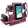 Personalized Docking Station Nightstand Organizer Accessories Essentials Holder Smartphone Support Phone Stand, 5th Traditional for Husband for Men (Rosewood) view 1