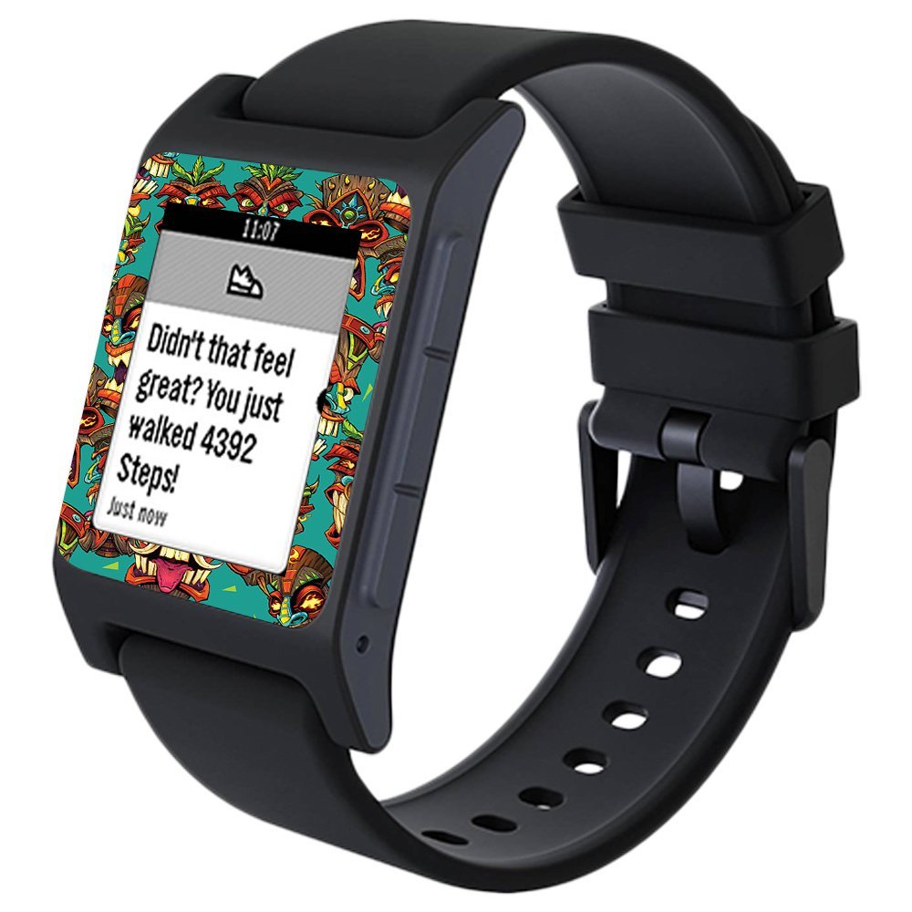 MightySkins Skin Compatible with Pebble 2 SE Smart Watch - Crazy Tikis | Protective, Durable, and Unique Vinyl Decal wrap Cover | Easy to Apply, Remove, and Change Styles | Made in The USA