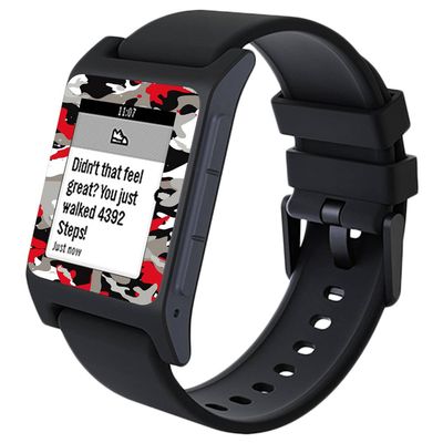 MightySkins Skin Compatible with Pebble 2 SE Smart Watch - Red Camo | Protective, Durable, and Unique Vinyl Decal wrap Cover | Easy to Apply, Remove, and Change Styles | Made in The USA