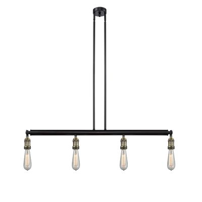 Innovations 214NH-BAB-LED 4 Island Light Vintage Dimmable LED, Black Antique Brass