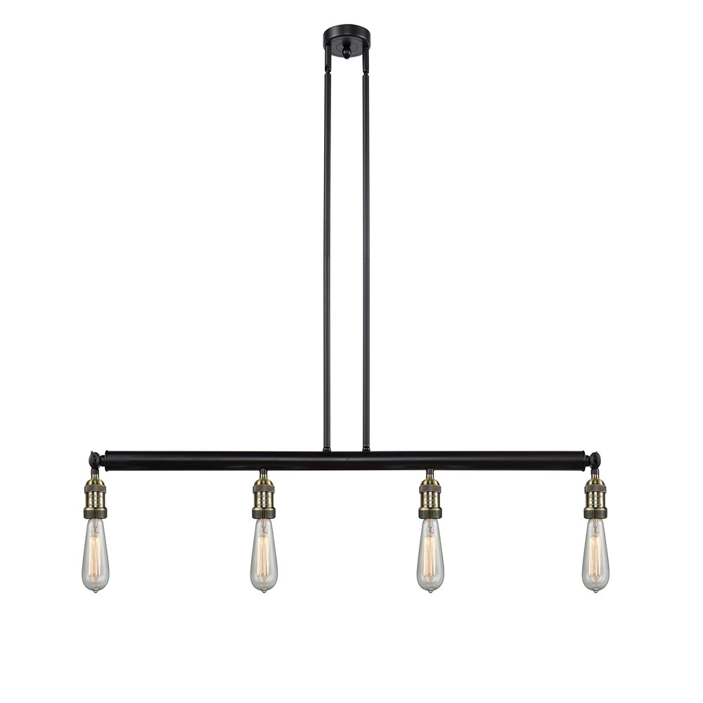Innovations 214NH-BAB-LED 4 Island Light Vintage Dimmable LED, Black Antique Brass