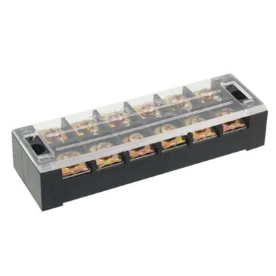 Aexit 600V 45A Audio & Video Accessories Dual Row 6 Position Covered Screw Connectors & Adapters Terminal Strip