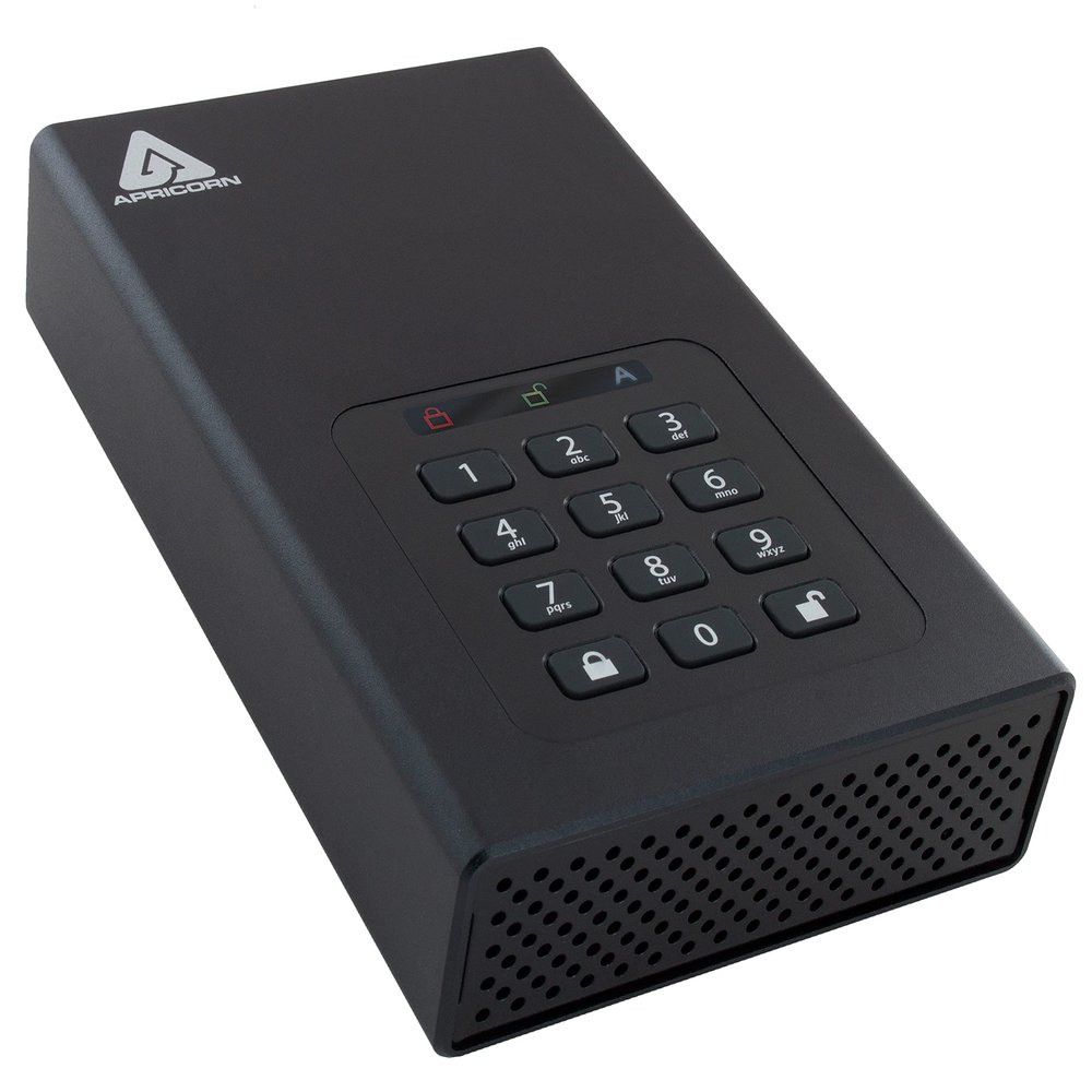 Apricorn 12TB Aegis Padlock DT 256-Bit Encrypted USB 3.0 Hard Drive (ADT-3PL256-12TB)