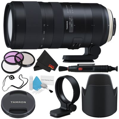 6Ave Tamron SP 70-200mm f/2.8 Di VC USD G2 Lens for Nikon F (International Model) + 77mm 3 Piece Filter Kit + Deluxe Cleaning Kit + Lens Cap Keeper + Lens Pen Cleaner + Microfiber Cloth Bundle