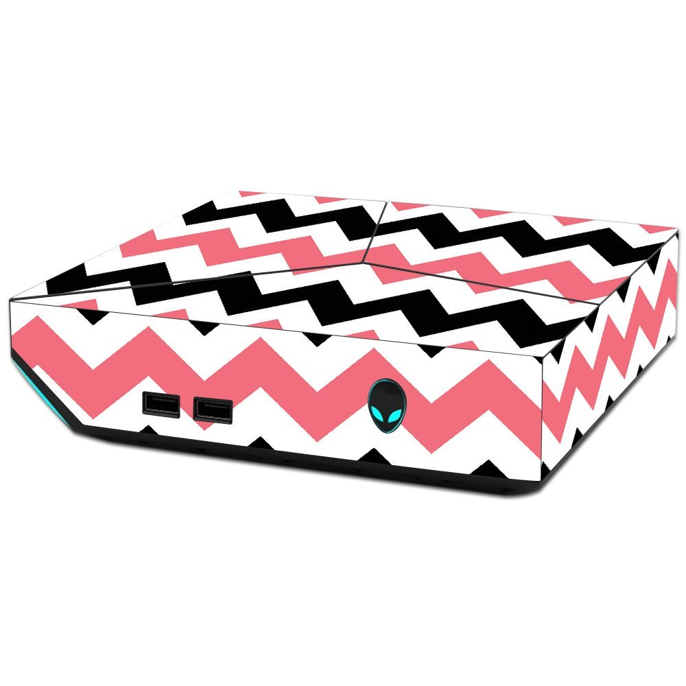 MightySkins Skin Compatible with Alienware Steam Machine - Black Pink Chevron | Protective, Durable, and Unique Vinyl Decal wrap Cover | Easy to Apply, Remove, and Change Styles | Made in The USA