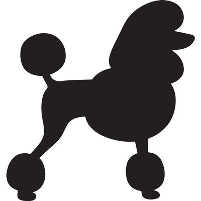 ANGDEST Poodle Silhouette (Black) (Set of 2) Premium Waterproof Vinyl Decal Stickers for Laptop Phone Accessory Helmet Car Window Bumper Mug Tuber Cup Door Wall Decoration