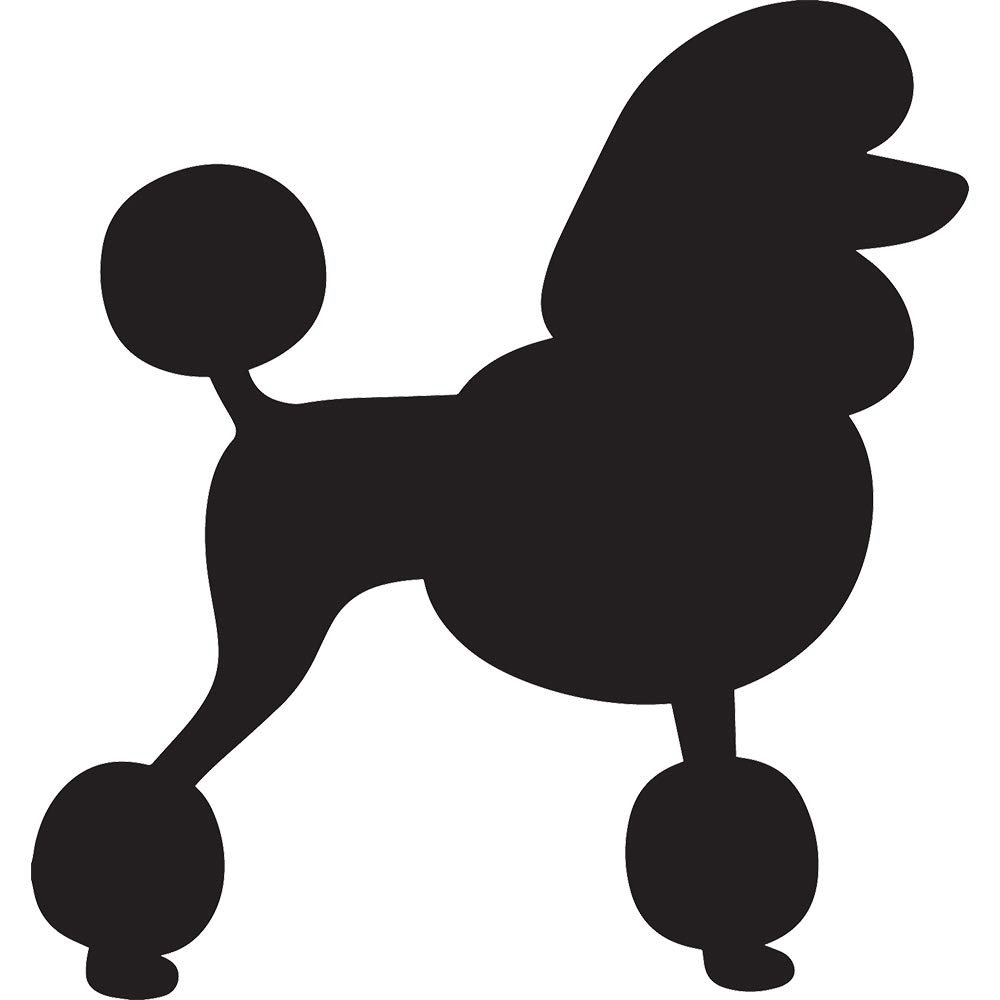 ANGDEST Poodle Silhouette (Black) (Set of 2) Premium Waterproof Vinyl Decal Stickers for Laptop Phone Accessory Helmet Car Window Bumper Mug Tuber Cup Door Wall Decoration