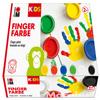 Marabu Kids 030300000081 Finger Paint Set with 6 Bright Colours 100 ml Each Paraben Vegan, Lactose Gluten Suitable for Painting in Nursery, School, Therapy and Home view 1