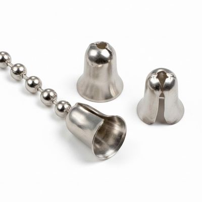 Silver Bell Connectors, Nickel Plated Brass, Ball Chain Ends, 20-Pack
