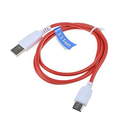 PwrON Red Color DC Charger Power Cable Cord for Fuhu Nabi DreamTab DMTab Jr XD Kids Tablet