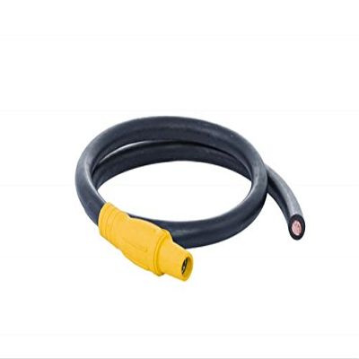 Power Assemblies Type SC Female Pigs, Entertainment and Temporary Power Cable, 4/0 AWG, 400 Amps, NEMA 3R Series 16 CAM Type, Tinned Conductor Connector, Length: 3', Boot Color: Yellow