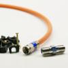 110ft DIRECT BURIAL UNDERGROUND RG6 COAXIAL CABLE 18AWG GEL COATED BRAID WEATHER SEAL BRASS CONNECTORS BARREL AND 10 NAIL CLIPS INCLUDED UL ETL CUT TO ORDER AND ASSEMBLED IN USA by PHAT SATELLITE INTL view 1