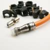 105ft TRI-SHIELD 14AWG 75 Ohm DIRECT BURIAL RG-11 UNDERGROUND COAXIAL CABLE WEATHER BOOT FITTINGS BARREL AND 10 NAIL CLIPS INCLUDED UL ETL CUT TO ORDER AND ASSEMBLED IN USA by PHAT SATELLITE INTL view 2